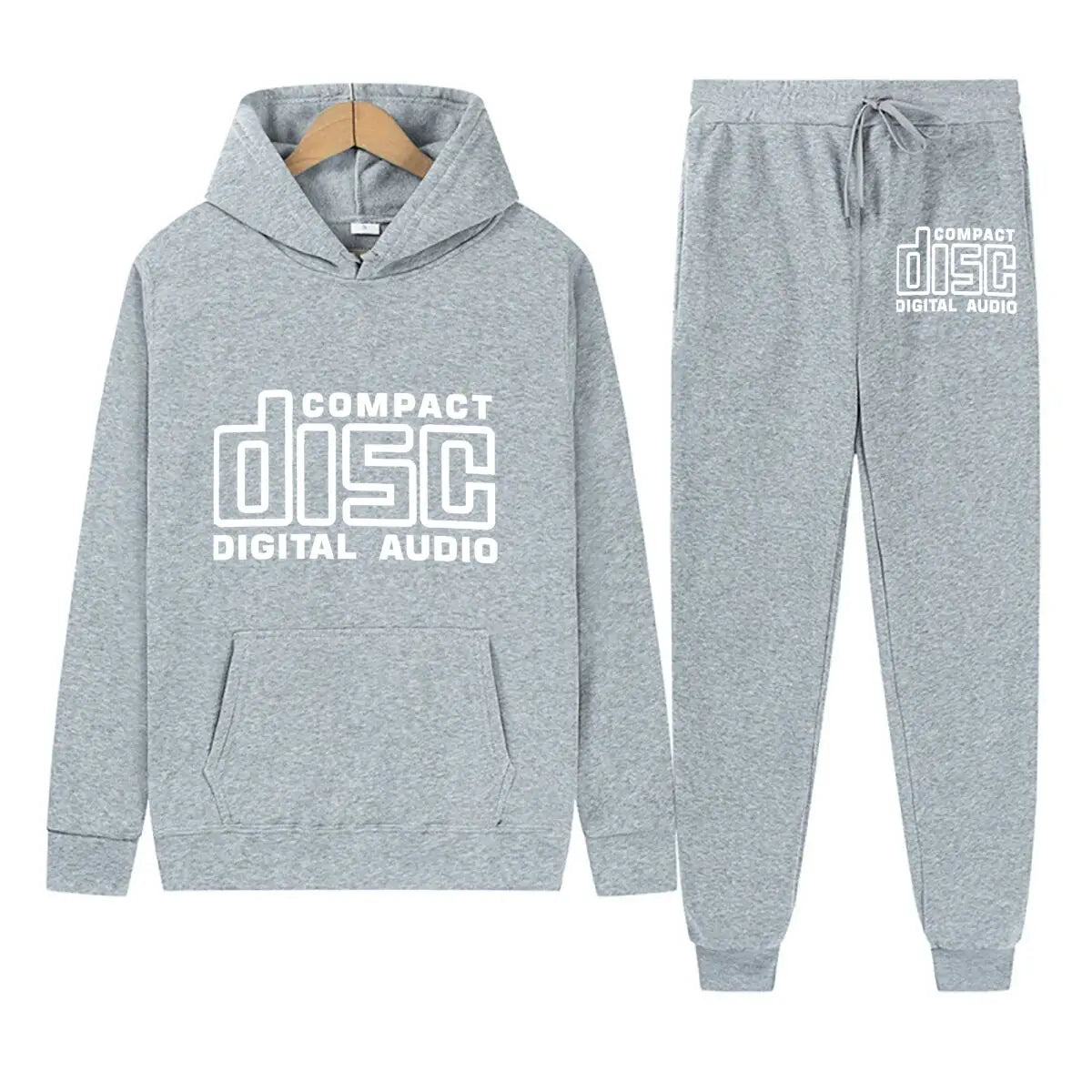 Compact Disc Retro Design Hoodie Unisex Long Sleeved Pullover Printed Sports And Leisure