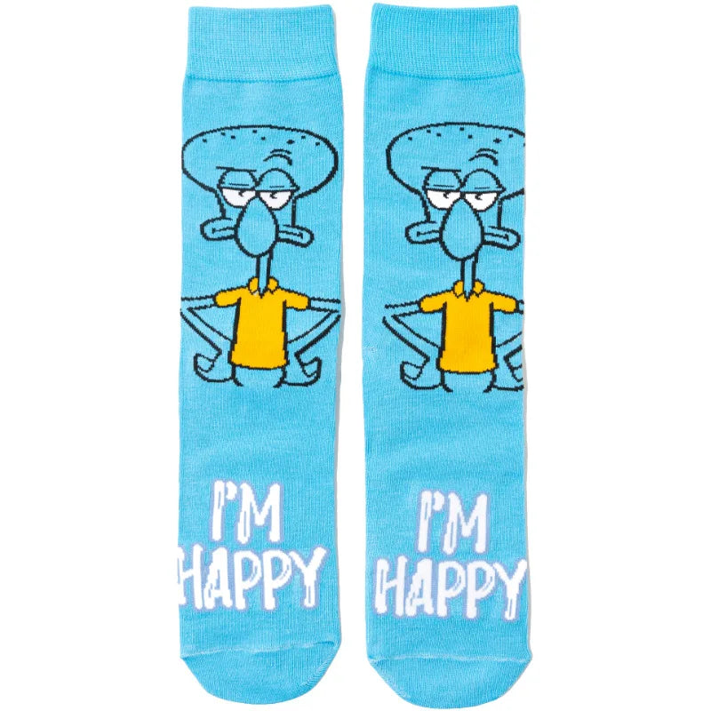 5pairs Spongebob Squarepants Socks Boys Kawaii Anime Patrick Star Women's Cartoon Cartoon Socks Comfortable Sports Cute Socks