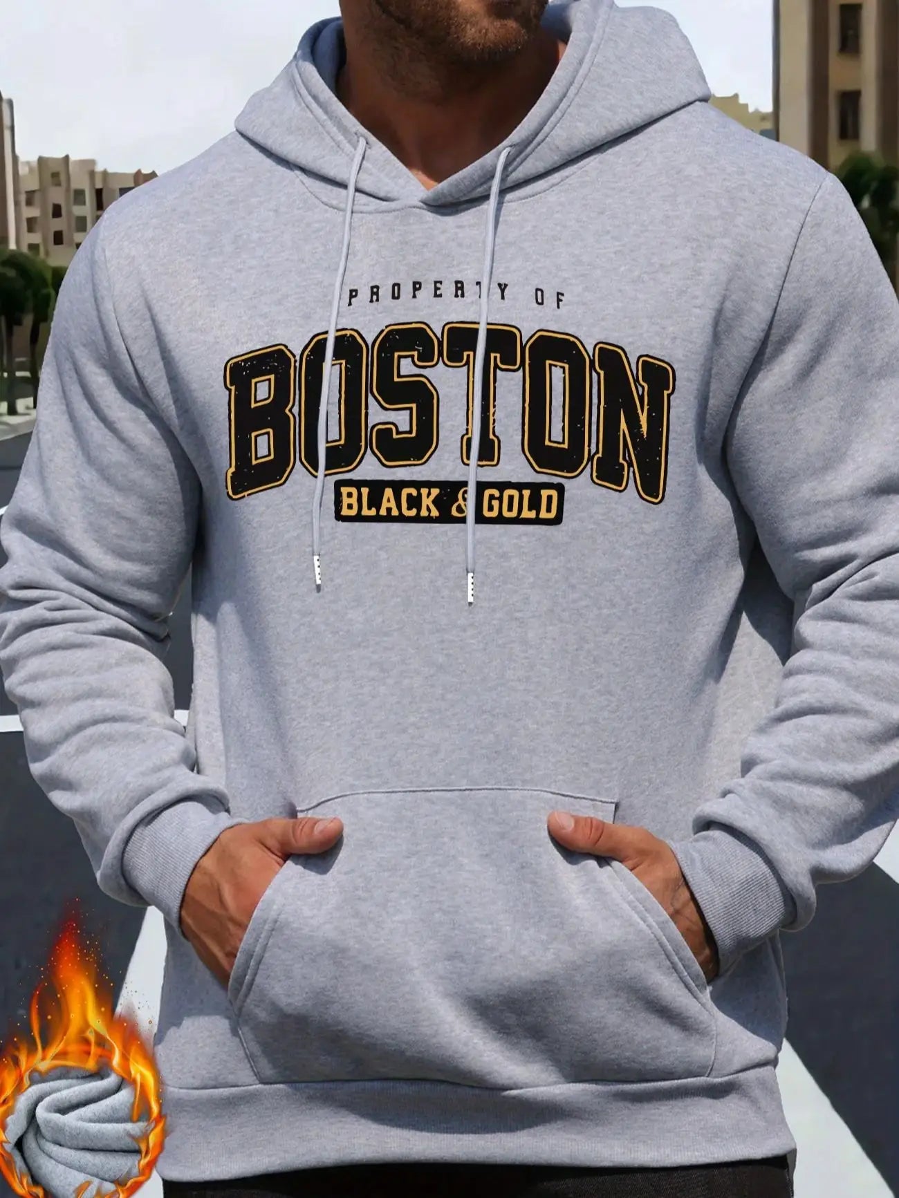 Autumn/Winter Boston Hoodie Design Men's Street Style Sportswear Autumn Casual Hoodie Fashion Round Neck Hoodie