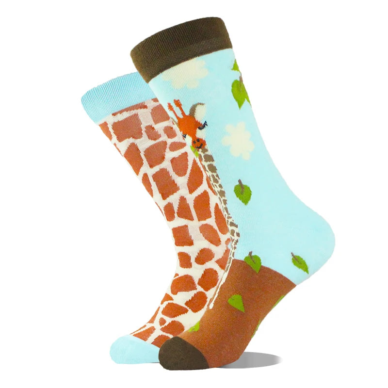 AB Happy Cotton Funny Socks Men Beer Panda Duck Crazy Design Sokken Unisex Novelty Plant Piano Crew Skateboard Calcetines Hombre