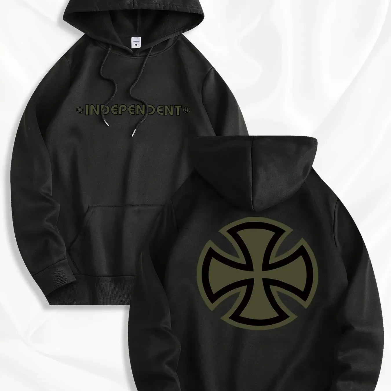 Men's new trendy hooded sweatshirt, casual daily drawstring hooded sports shirt with print, independent, front kangaroo pocket