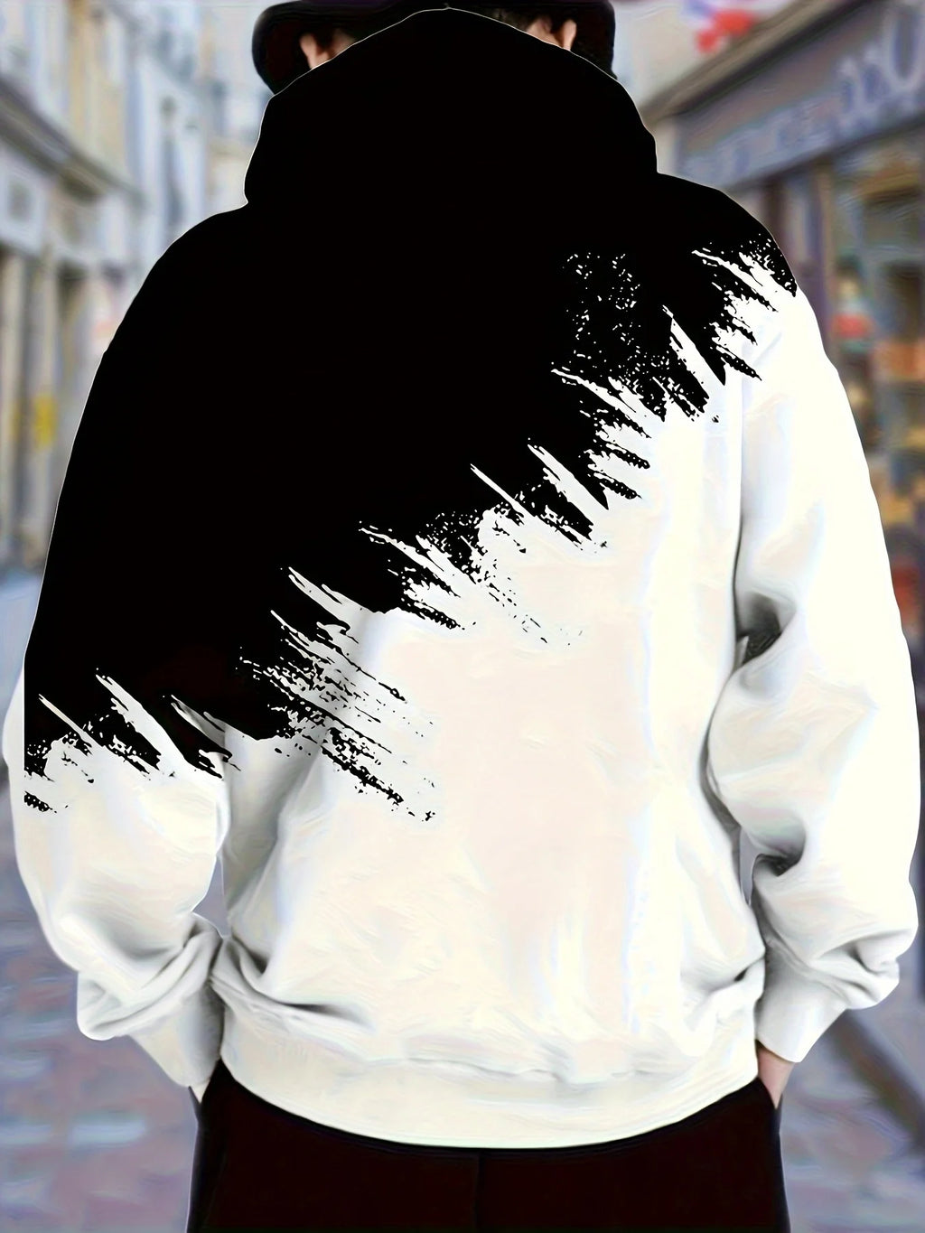 Men's Casual Fashion Wear Hooded Sweatshirt with Kangaroo Pocket Casual Long Sleeve Hoodie for Outdoor Wear