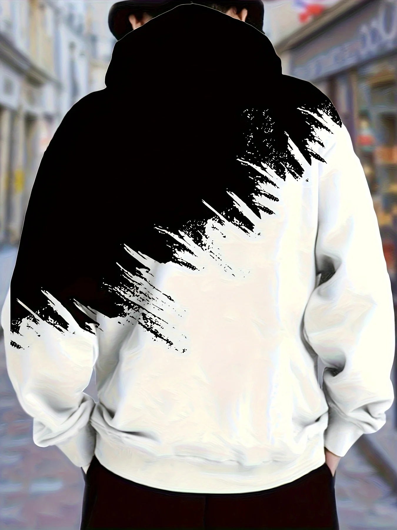 Men's Casual Fashion Wear Hooded Sweatshirt with Kangaroo Pocket Casual Long Sleeve Hoodie for Outdoor Wear