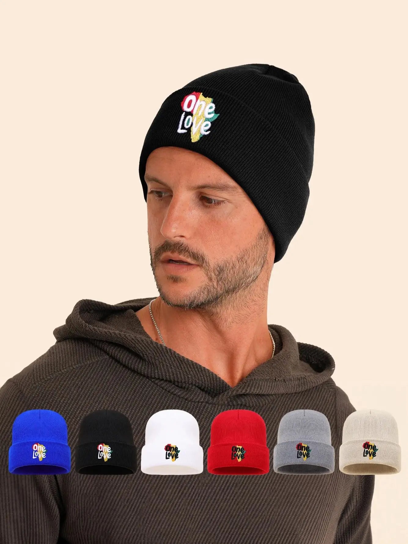 3pcs/2pcs/1pc Autumn/Winter Fashion Warm Knitted Hat, Casual Ear Protection, Cold proof Hat, letters Embroidered Design, Beanies