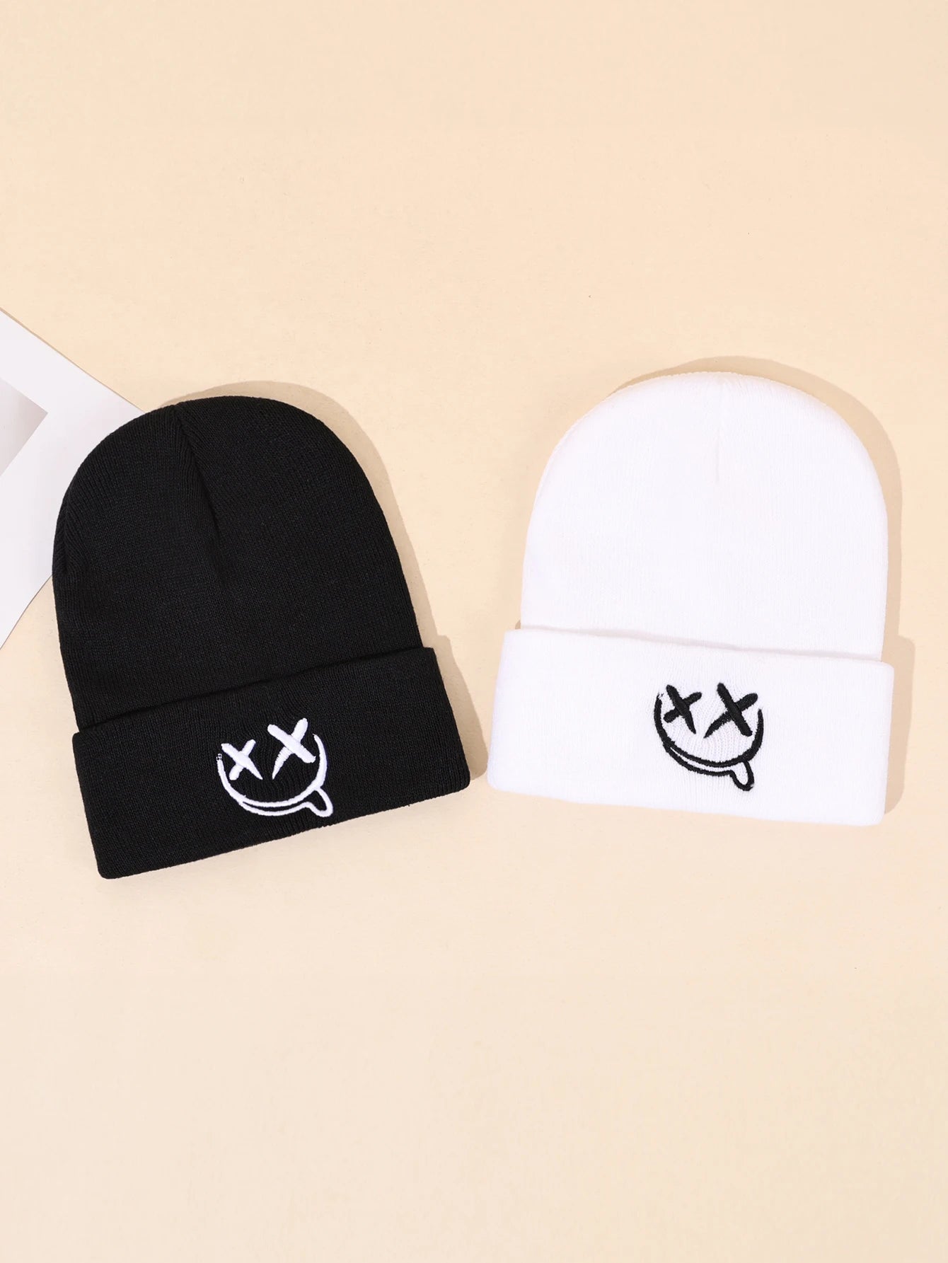 3pcs/2pcs/1pc Autumn/Winter Fashion Warm Knitted Hat, Casual Ear Protection, Halloween Hat, Grimace Embroidered Design, Beanies