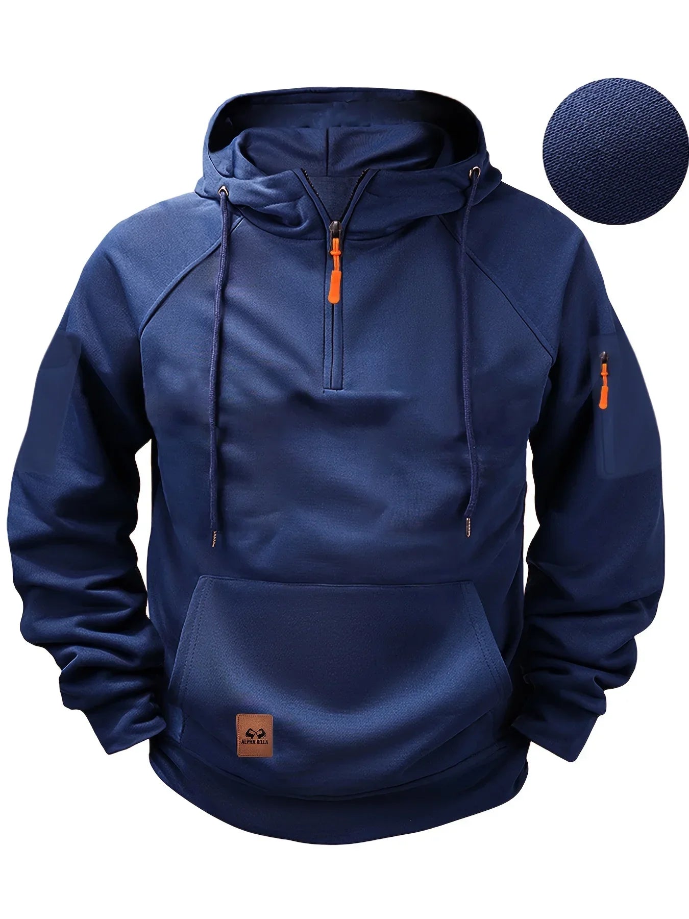 2025 Men's Hooded Sweatshirt, Thick and Warm, High-Quality, With a Hood, Athletic Style, Zipper Closure, Multiple Pockets, Fashi