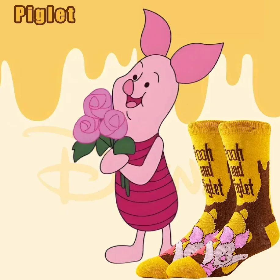 5 Pairs  Potdemiel Disney Cartoon Cute Street Fashion Socks Unisex Novelty Anime Crew for Men Women